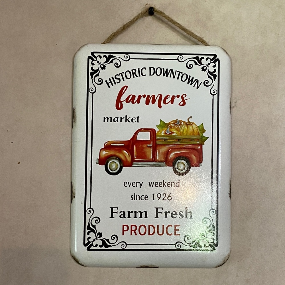 Vintage Farm Fresh Produce Wall Sign